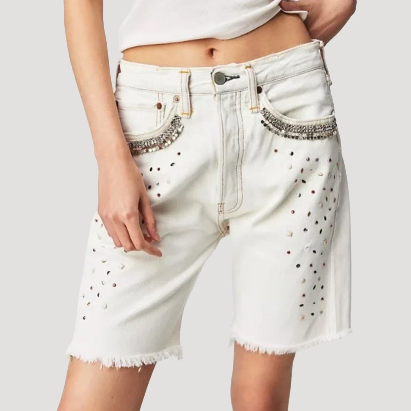 Tricia Fix Embellished Knee-Length Shorts