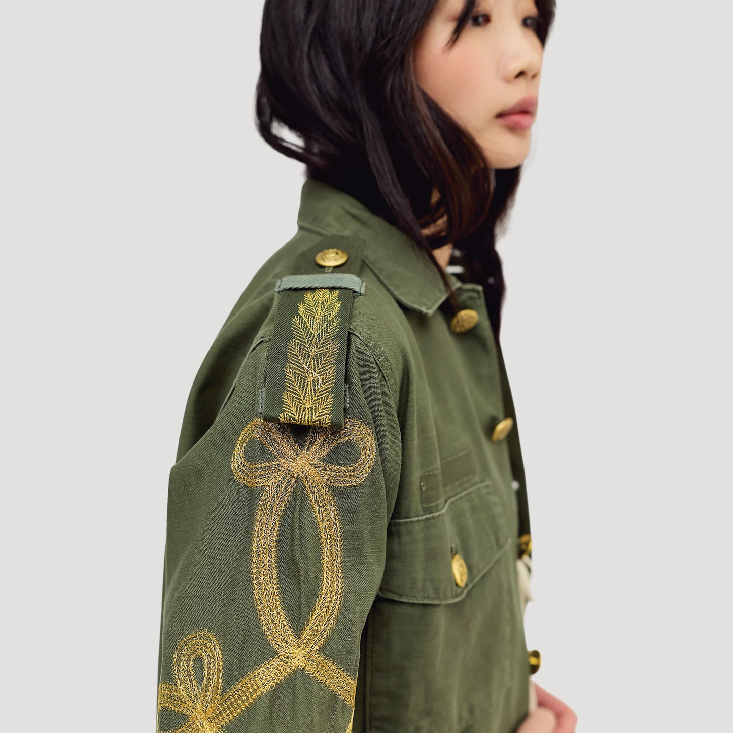 Tricia Fix Embroidered Military Jacket