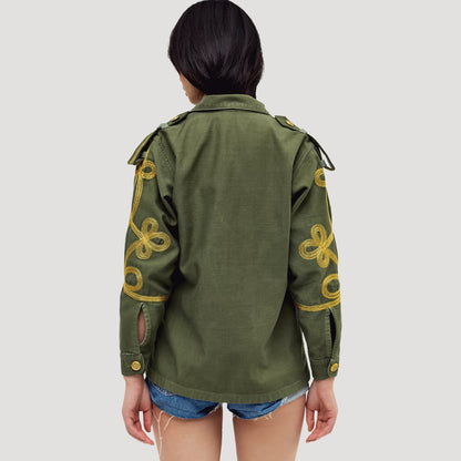 Tricia Fix Embroidered Military Jacket