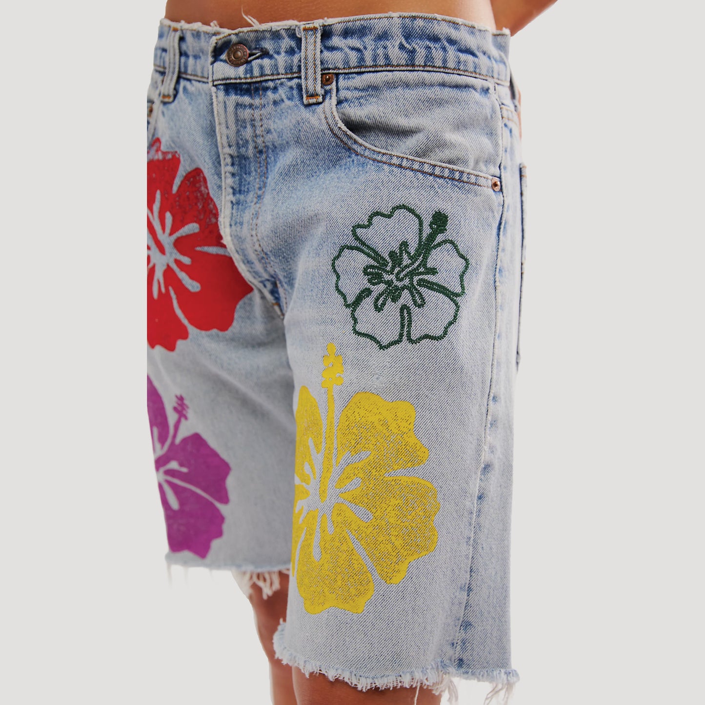 Tricia Fix Hibiscus Denim Shorts