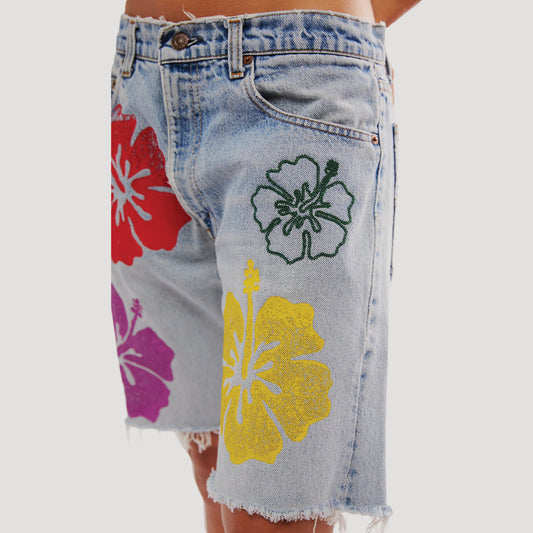 Tricia Fix Hibiscus Denim Shorts