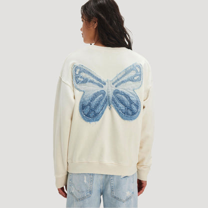 Tricia Fix Indigo Butterfly Crewneck