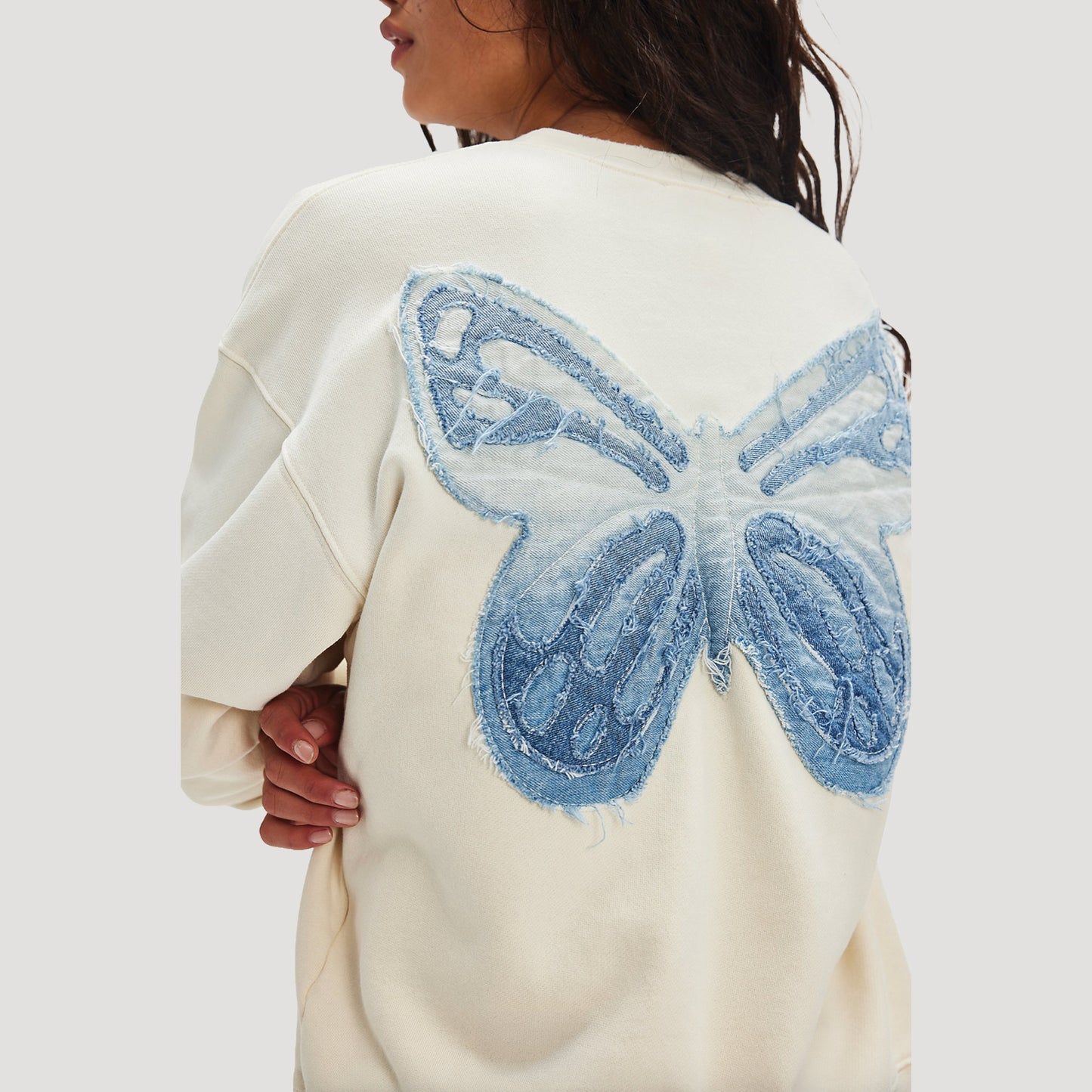 Tricia Fix Indigo Butterfly Crewneck