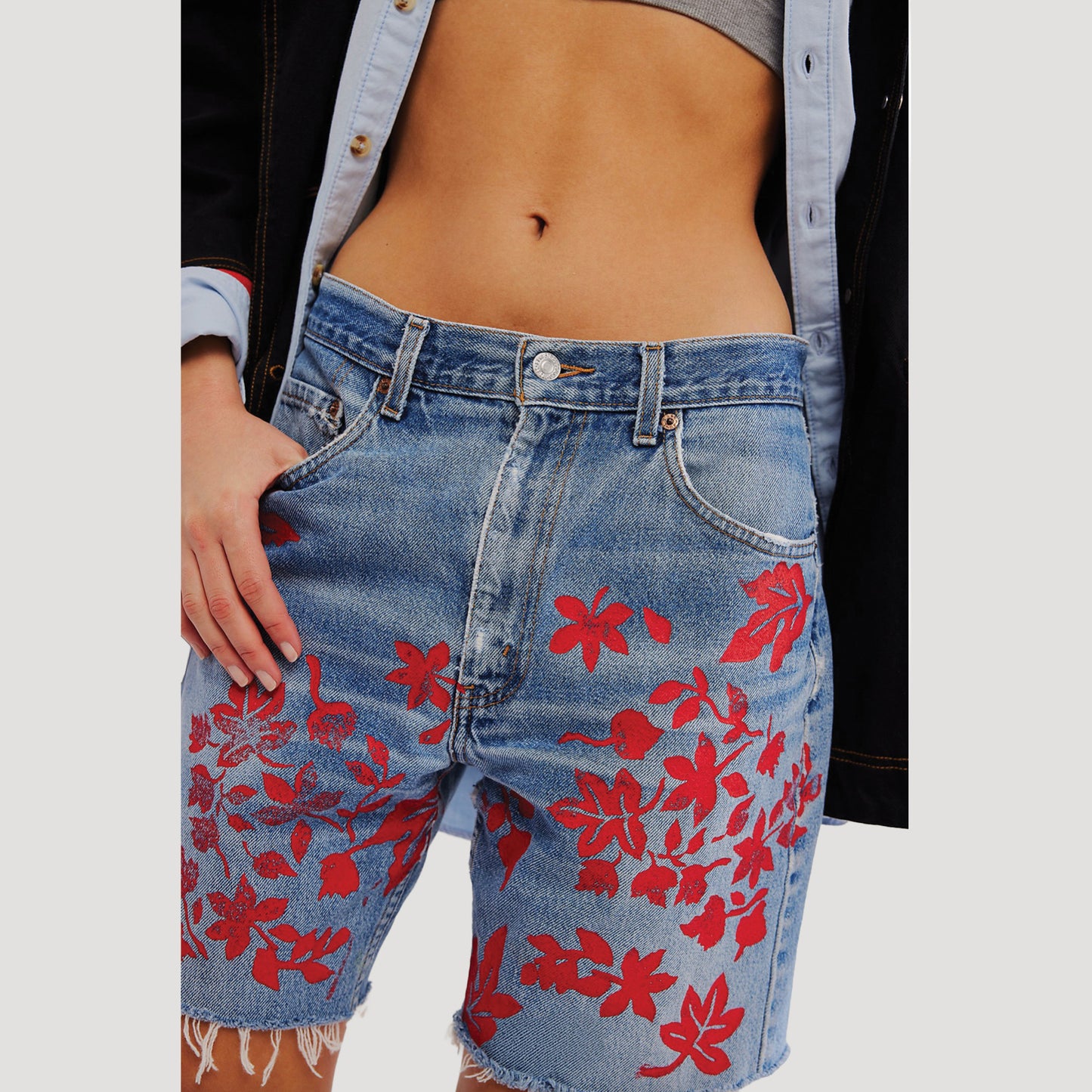 Tricia Fix Indigo Floral Shorts