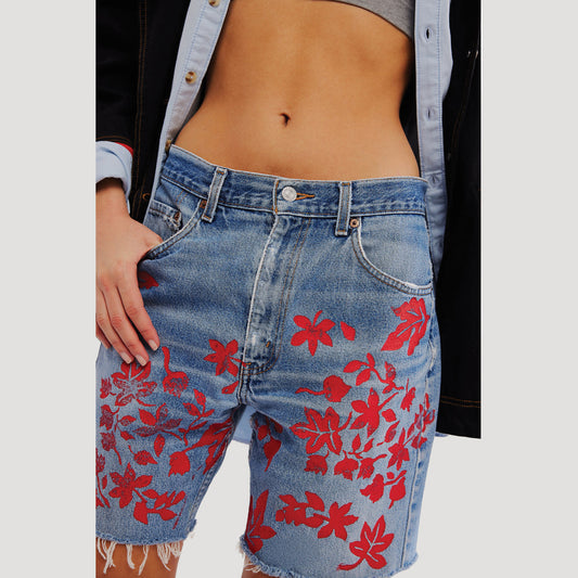 Tricia Fix Indigo Floral Shorts