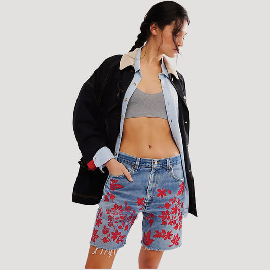 Tricia Fix Indigo Floral Shorts