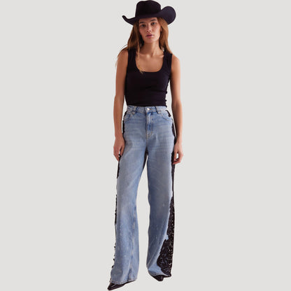 Tricia Fix Laced Up Denim Jeans