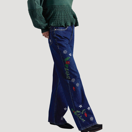 Tricia Fix Mistletoe Embroidered Tinsley Jeans