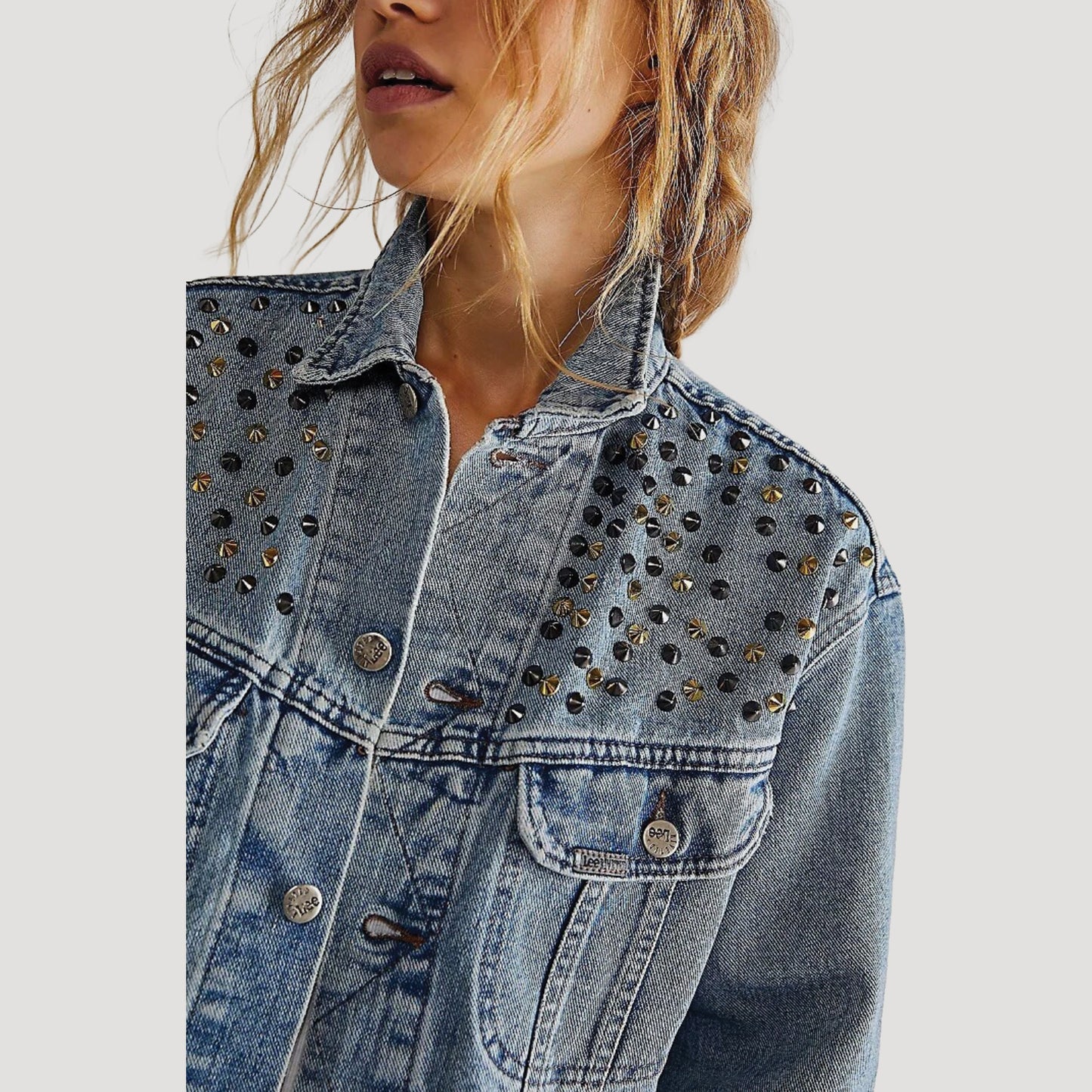 Tricia Fix Morgan Studded Denim Jacket
