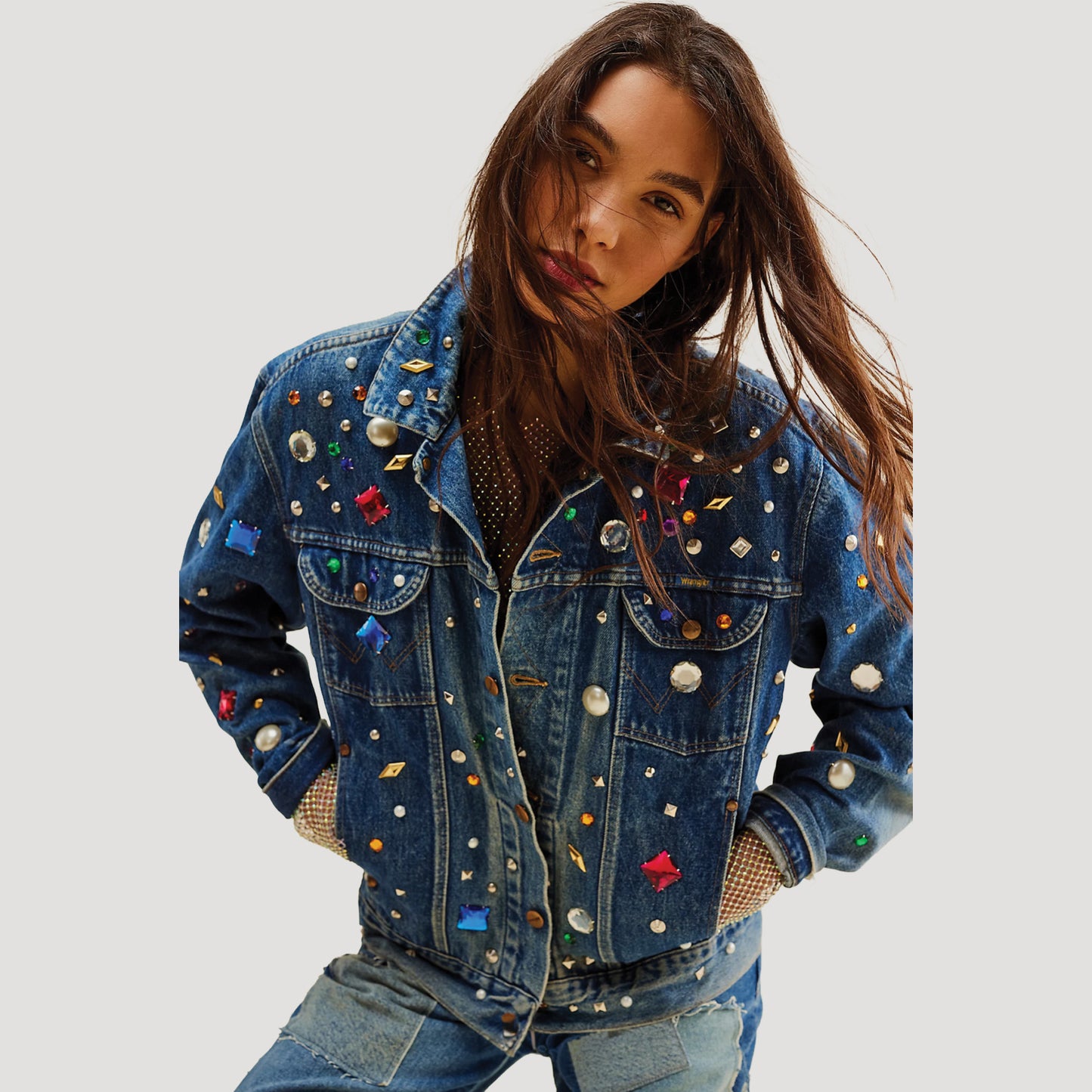 Tricia Fix Morgan Studded Denim Jacket