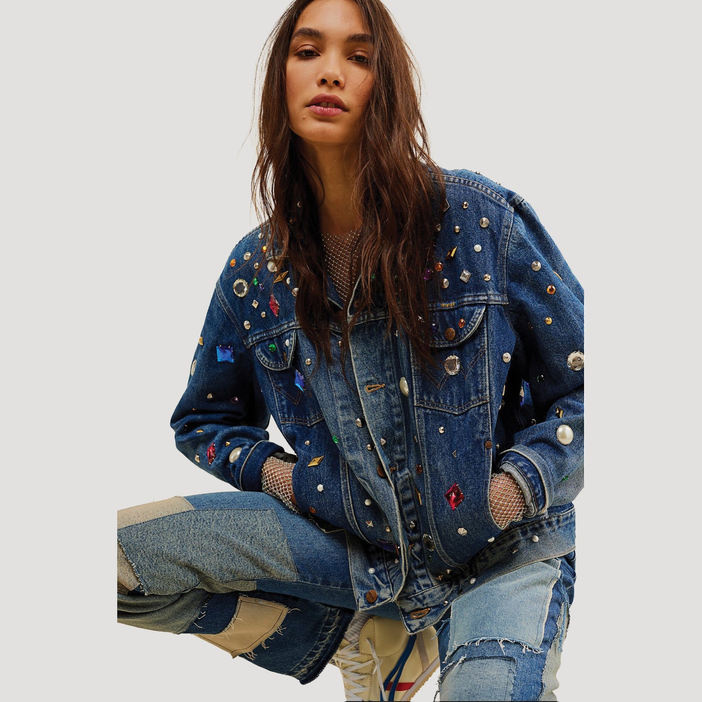 Tricia Fix Morgan Studded Denim Jacket