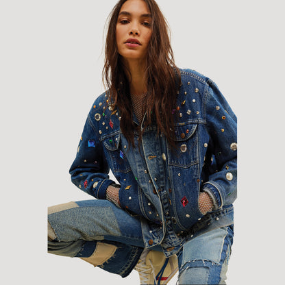Tricia Fix Morgan Studded Denim Jacket