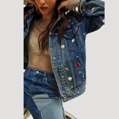 Tricia Fix Morgan Studded Denim Jacket