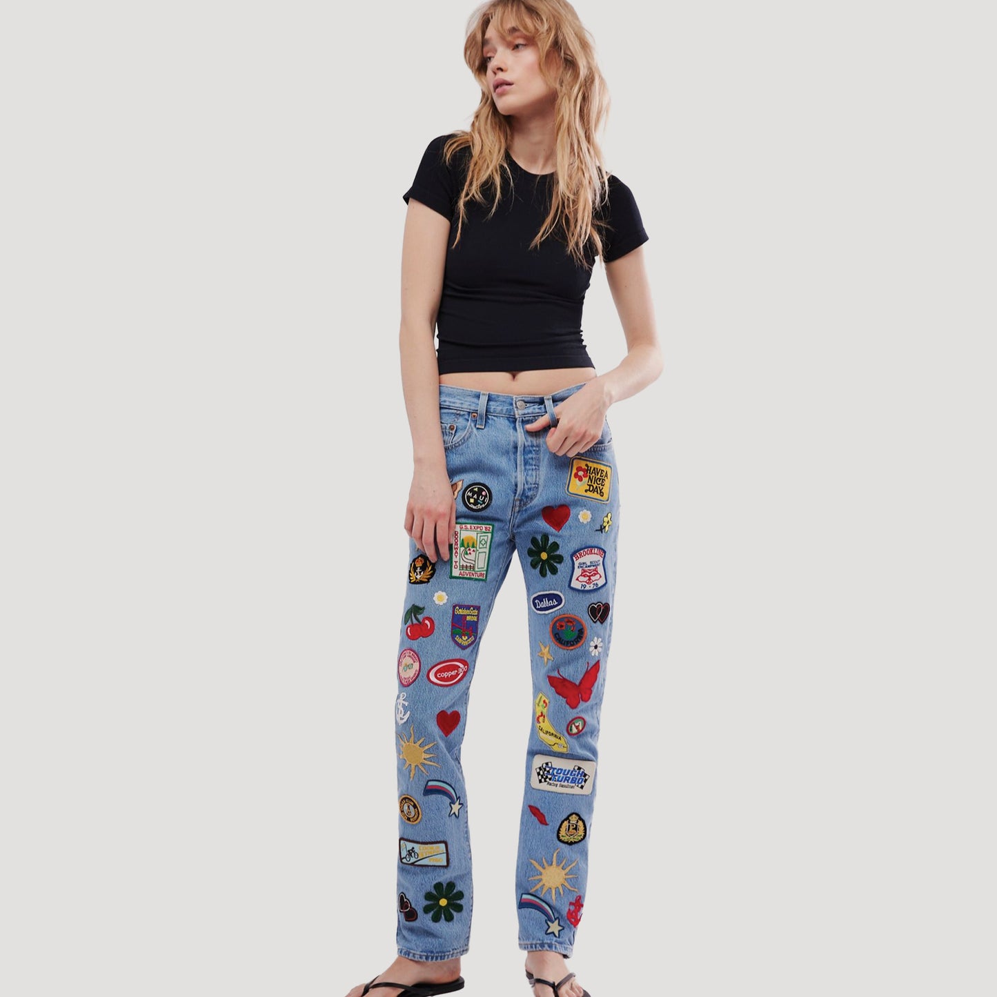 Tricia Fix Patched Jeans