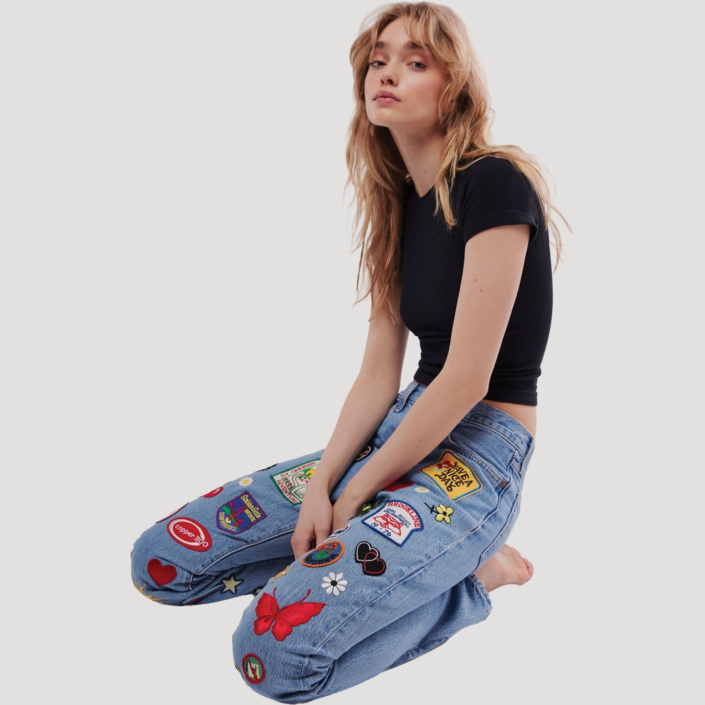 Tricia Fix Patched Jeans
