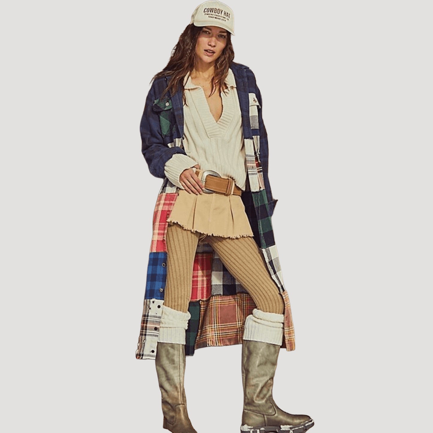 Tricia Fix Patchwork Plaid Maxi Top
