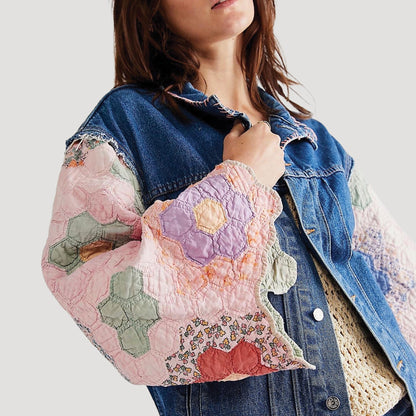 Tricia Fix Patchwork Quilted Denim Jacket