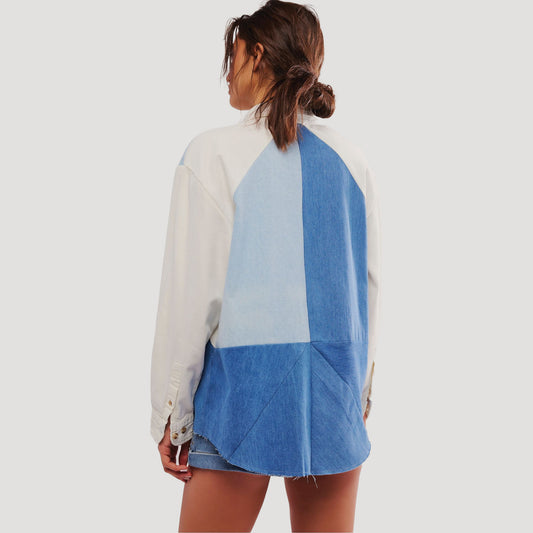 Tricia Fix Pieced Denim Shirt
