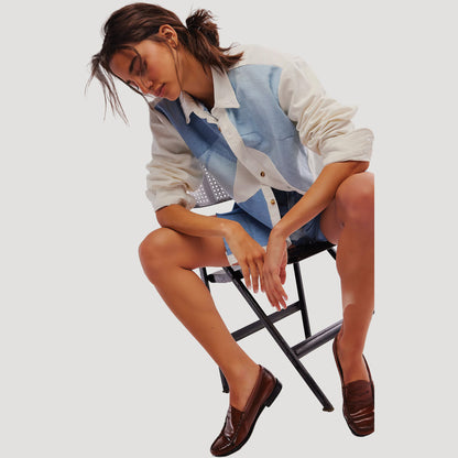 Tricia Fix Pieced Denim Shirt