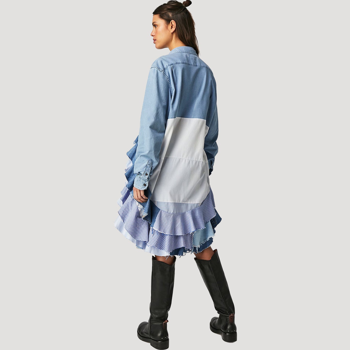 Tricia Fix Pieced Ruffle Front Maxi Top