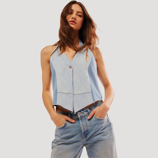 Tricia Fix Split Denim Halter