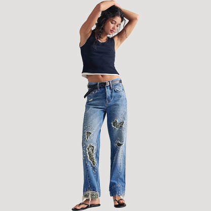 Tricia Fix Stick Around Studded Bandana Jeans