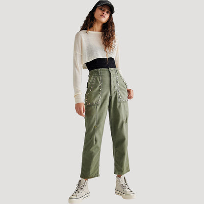 Tricia Fix Studded Cargo Pants