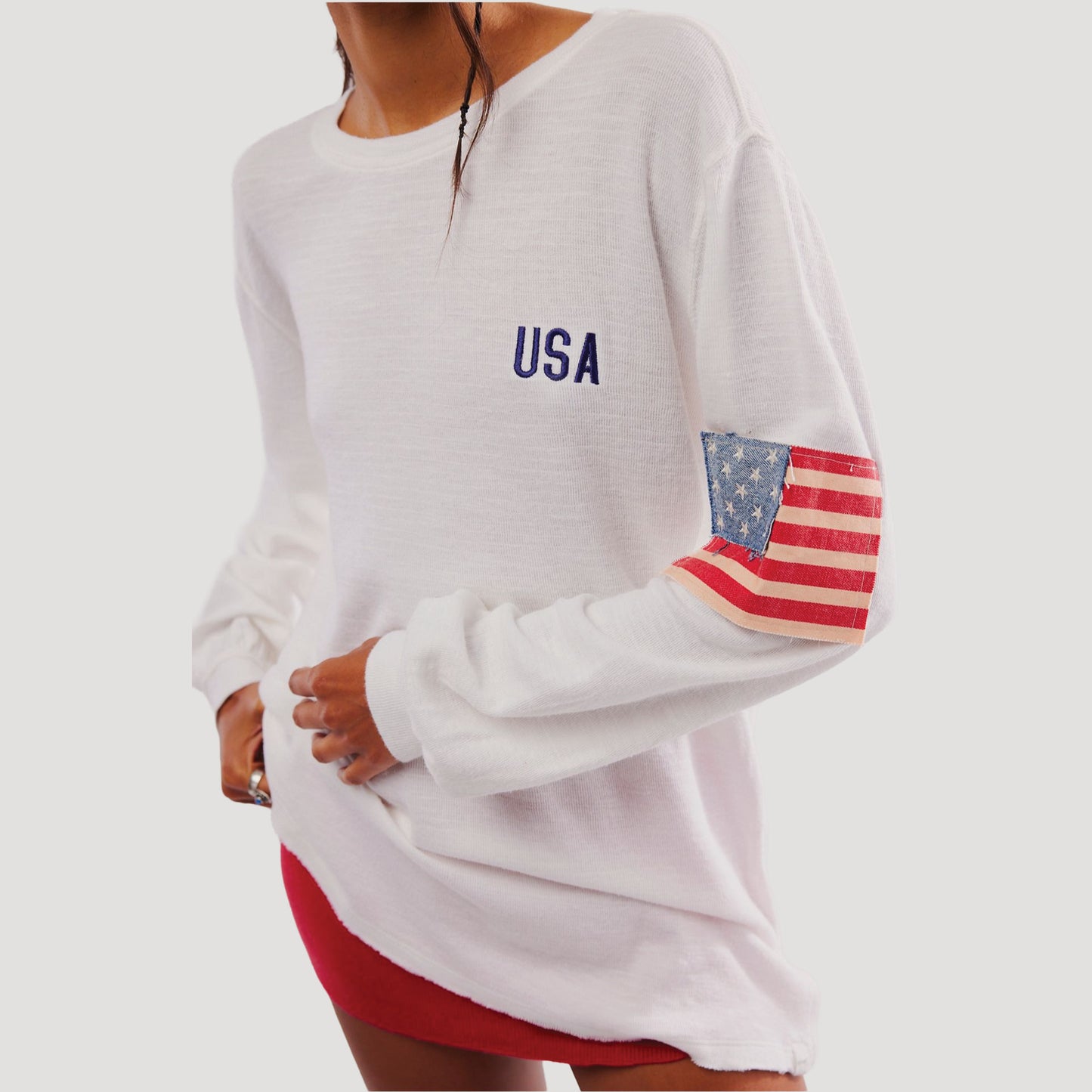 Tricia Fix USA Patched Long-Sleeve Tee