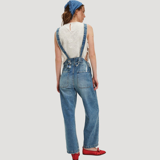 We The Free Sweet Pea Embroidered Overalls