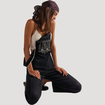 We The Free Sweet Pea Embroidered Overalls