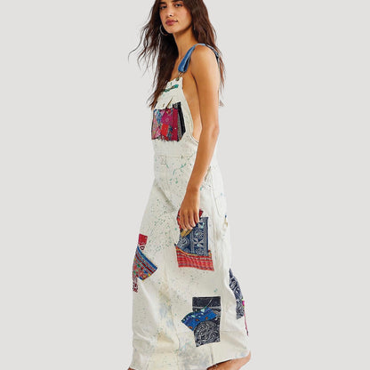 Patchwork Denim Skirtall