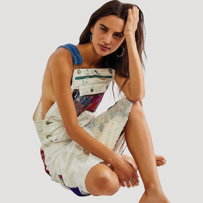 Patchwork Denim Skirtall