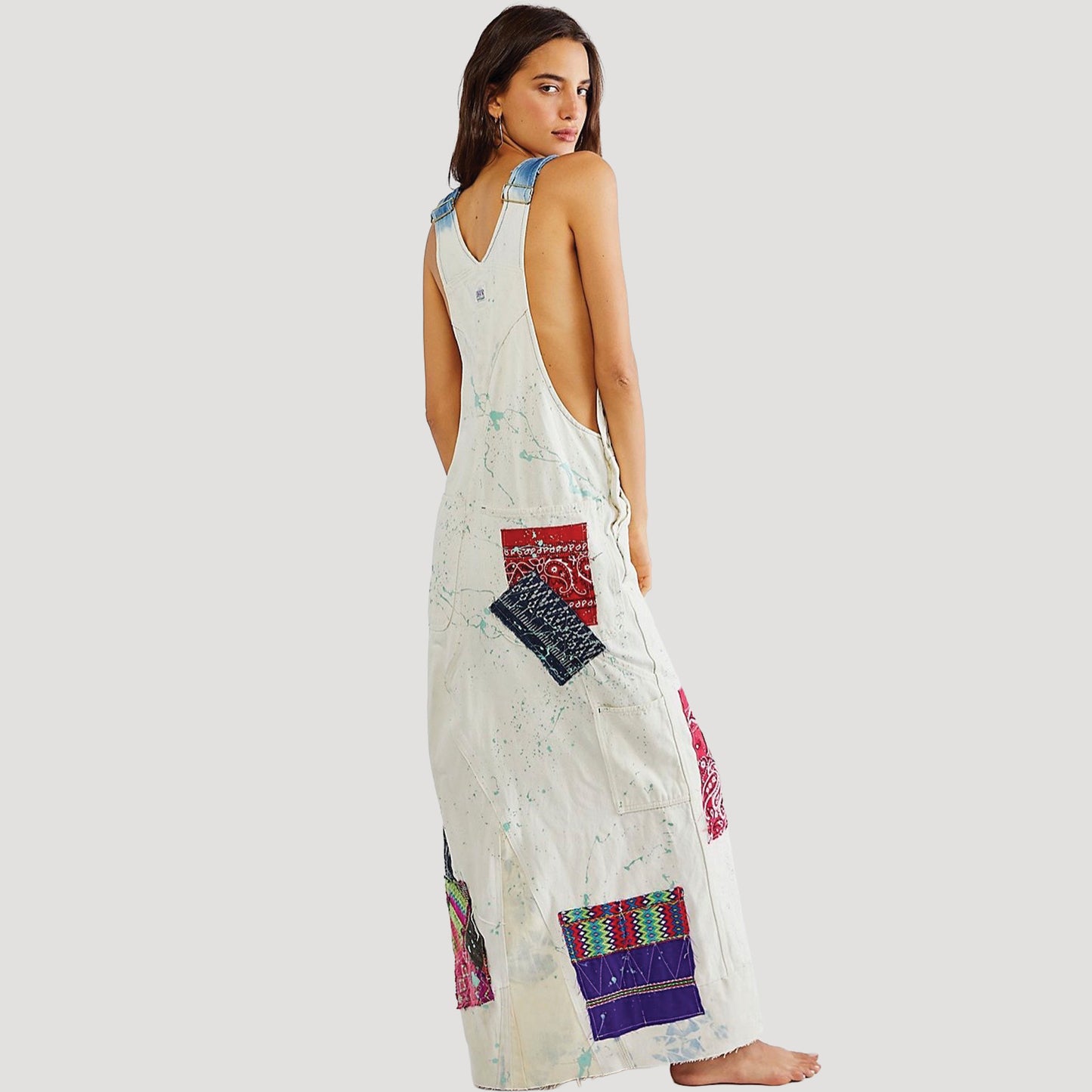 Patchwork Denim Skirtall