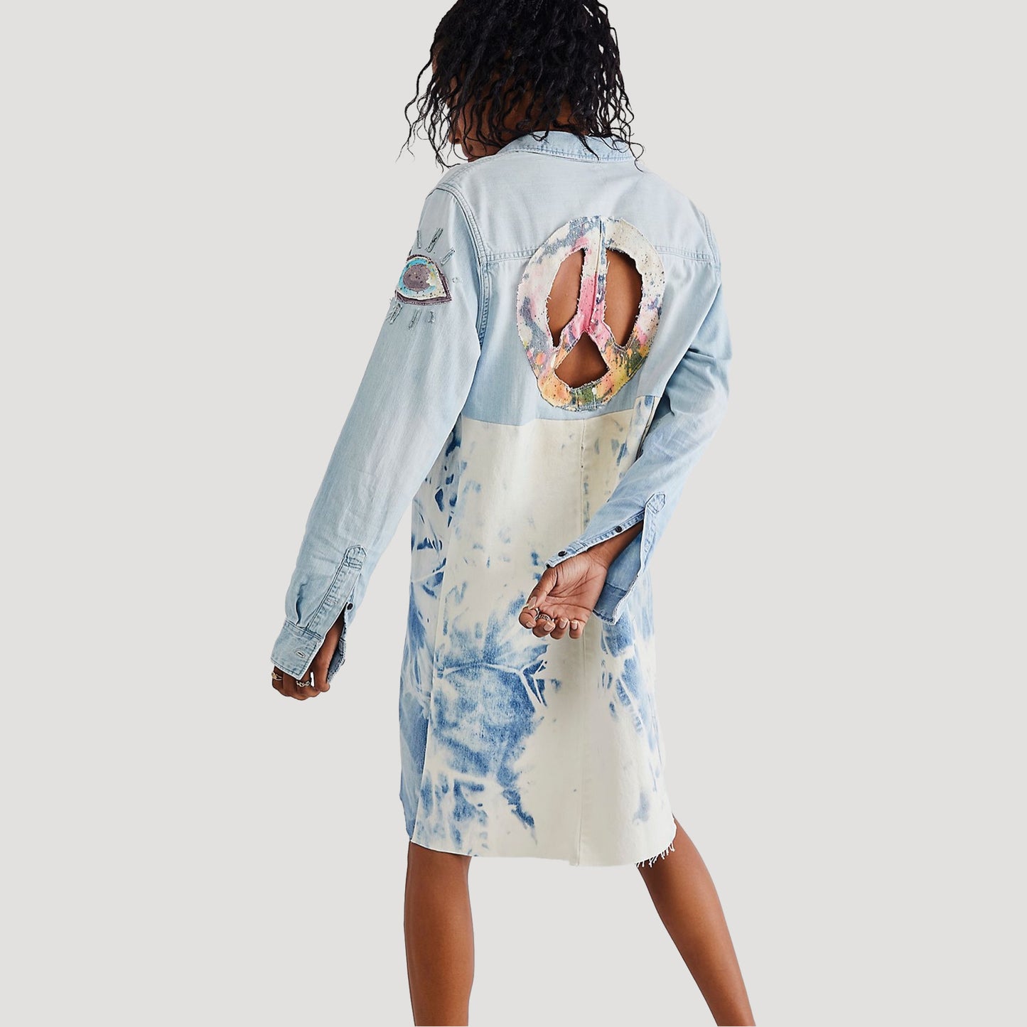 Peace Cut Out Denim Shirt