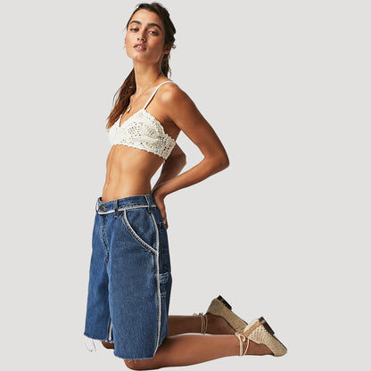 Tricia Fix Denim Whipstitch Cargo Shorts